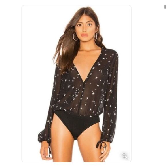 Revolve Superdown Celestia Star Sheer Bodysuit - Picture 1 of 9
